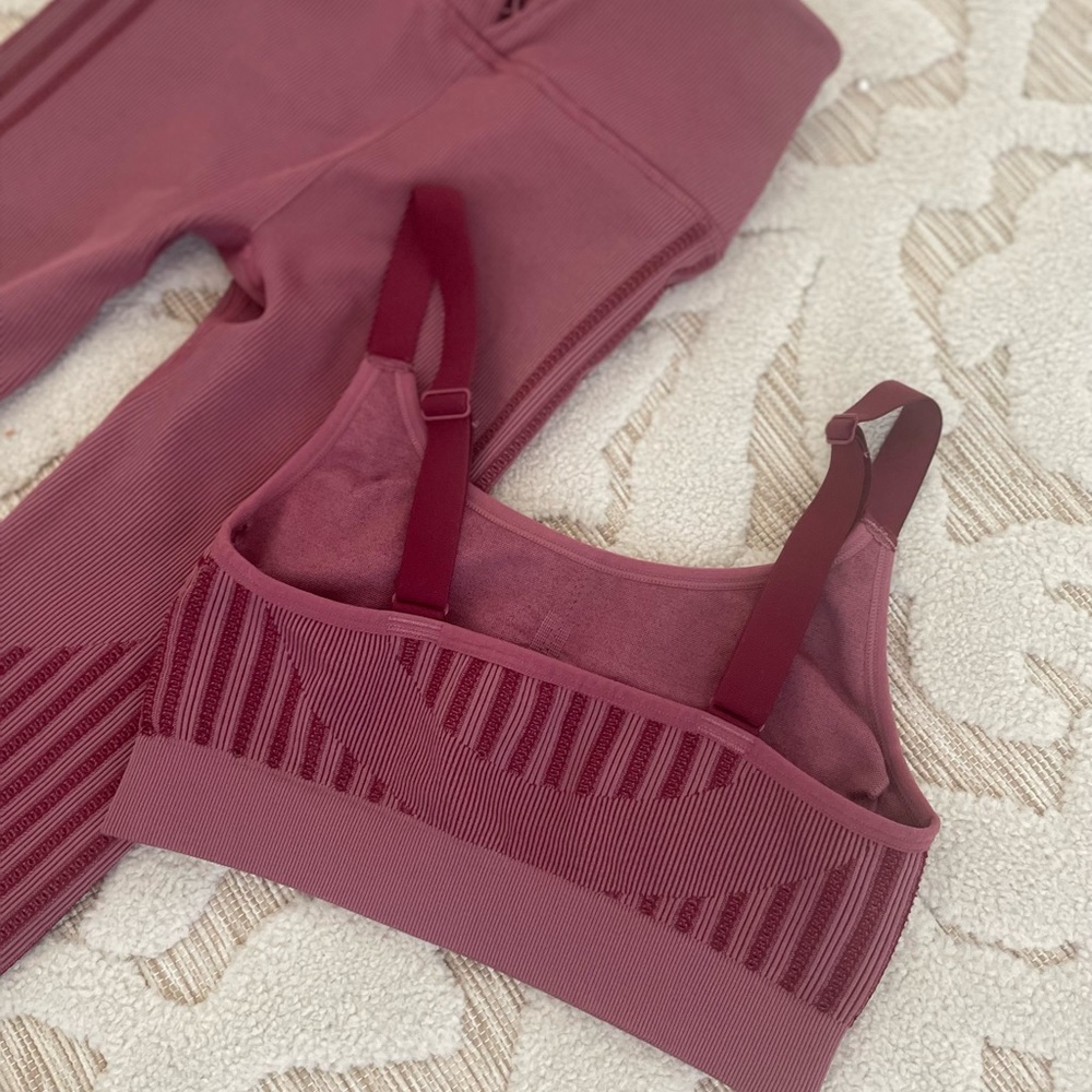 Fabletics Maroon Workout Set Small - image 8